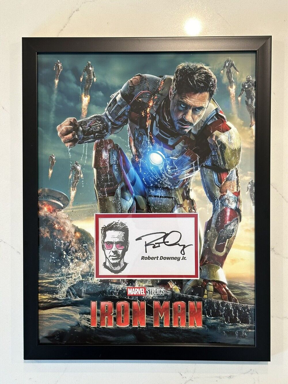 Robert Downey Jr. Autograph Signed 12x16 Iron Man Marvel Matte Framed Full SIG